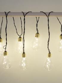 LED lichtslinger Bulb, 360 cm, 10 lampions, Lampions: kunststof, Fitting: metaal, Transparant, goudkleurig, L 360 cm