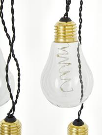 LED lichtslinger Bulb, 360 cm, 10 lampions, Lampions: kunststof, Fitting: metaal, Transparant, goudkleurig, L 360 cm