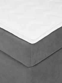 Boxspring bed Oberon in antraciet, Matras: 5-zones pocketvering, Poten: kunststof, Geweven stof antraciet, 180 x 200 cm, hardheidsgraad H2