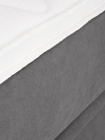 Lit à sommier tapissier anthracite Oberon, Tissu anthracite, 180 x 200 cm, indice de fermeté H3