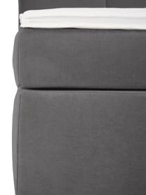 Boxspringbett Oberon, Matratze: 5-Zonen-Taschenfederkern, Füße: Kunststoff, Webstoff Anthrazit, B 180 x L 200 cm, Härtegrad H3