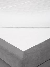 Boxspringbett Oberon, Matratze: 5-Zonen-Taschenfederkern, Füße: Kunststoff, Webstoff Anthrazit, B 180 x L 200 cm, Härtegrad H3