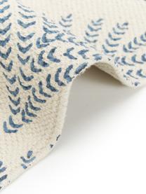 Tappeto in cotone beige/blu tessuto piatto con frange Klara, Beige, blu, Larg. 70 x Lung. 140 cm (taglia XS)