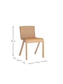 Houten stoel Ready Dining van eikenhout, Frame: gelakt eikenhout, Poten: gelakt eikenhout, Licht eikenhout, B 47 x H 50 cm