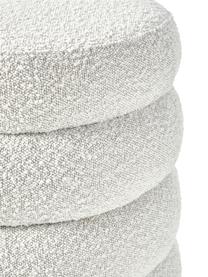 Bouclé-Hocker Alto, Bezug: Bouclé (100 % Polyester) , Gestell: Massives Kiefernholz, Spe, Bouclé Cremeweiß, Ø 42 x H 47 cm