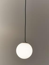 Lampa wisząca ze szkła opalowego Beth, Biały, mosiądz, Ø 20 cm