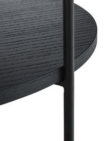 Mesa de centro redonda de madera Renee, Tablero: fibras de densidad media , Estructura: metal con pintura en polv, Negro, Ø 69 cm