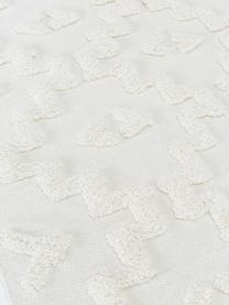 Handgewebter Baumwollläufer Idris mit erhabener Hoch-Tief-Struktur, 100% Baumwolle, Crème, 80 x 200 cm