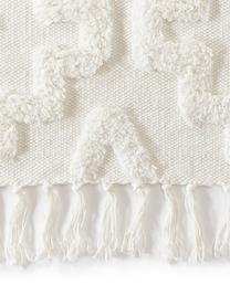 Ručně tkaný bavlněný běhoun s vystouplým vzorem Idris, 100 % bavlna, Krémově bílá, Š 80 cm, D 200 cm