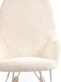 Bouclé-Schaukelstuhl Joey mit Eschenholz-Füßen, Bezug: Bouclé, Füße: Eschenholz, Bouclé Cremeweiß, B 43 x T 60 cm