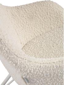 Bouclé-Schaukelstuhl Joey mit Eschenholz-Füßen, Bezug: Bouclé, Füße: Eschenholz, Bouclé Cremeweiß, B 43 x T 60 cm