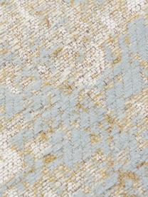 Ręcznie tkany dywan z bawełny w stylu vintage Luise, Odcienie niebieskiego, odcienie żółtego, S 80 x D 150 cm (Rozmiar XS)
