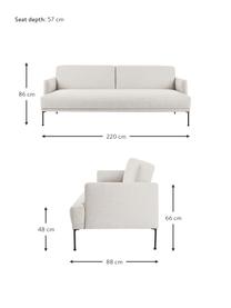 Sofá cama Fluente (3 plazas), Tapizado: 80% poliéster, 20% ramio , Estructura: madera de pino maciza con, Patas: metal con pintura en polv, Tejido beige, An 220 x Al 86 cm