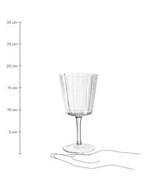 Mundgeblasene Weingläser Scallop Glasses mit Rillenstruktur, 4 Stück, Glas, mundgeblasen, Transparent, Ø 9 x H 17 cm