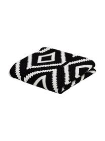 Federa arredo reversibile lavorata a maglia Chuck, 100% cotone, Nero, crema, Larg. 40 x Lung. 40 cm