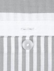 Parure copripiumino reversibile in cotone ranforce Lorena, Bianco, grigio chiaro, 155 x 200 cm + 1 federa 50 x 80 cm