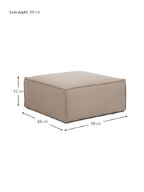 Poggiapiedi da divano Lennon, Rivestimento: 100% poliestere Con 115.0, Struttura: legno di pino massiccio, , Piedini: plastica, Tessuto marrone, Larg. 88 x Alt. 43 cm