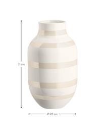 Grote handgemaakte keramische vaas Omaggio, Keramiek, Crèmekleurig, Ø 20 x H 31 cm