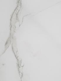 Mesa auxiliar Cupid, tablero de cristal en aspecto mármol, Estructura: hierro con pintura en pol, Tablero: vidrio laminado con efect, Blanco, Ø 43 x Al 45 cm