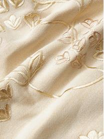 Federa arredo in cotone beige con motivo floreale Cynthia, 100% raso di cotone, Beige, Larg. 40 x Lung. 40 cm
