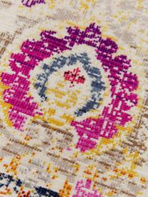 Laagpolige loper Kashan Vintage met gekleurde decoratie, Bovenzijde: 100% polypropyleen, Onderzijde: latex, Beige, multicolour, B 60 x L 180 cm