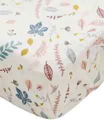 Funda cambiador de algodón orgánico Pressed Leaves, 100% algodón ecológico con certificado OCS, Blanco crema con estampado multicolor, An 50 x L 65 cm