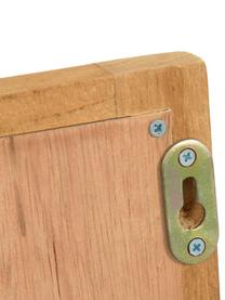 Specchio da parete con cornice e mensola in legno di teak Taciana, Superficie dello specchio: lastra di vetro, Legno di teak, Larg. 100 x Alt. 70 cm