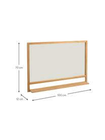 Specchio da parete con cornice e mensola in legno di teak Taciana, Superficie dello specchio: lastra di vetro, Legno di teak, Larg. 100 x Alt. 70 cm