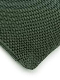 Federa arredo a maglia in cotone biologico verde scuro Adalyn, 100% cotone biologico, certificato GOTS, Verde scuro, Larg. 40 x Lung. 40 cm
