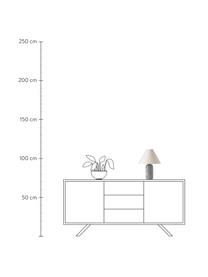 Tischlampe Gia mit Marmorfuß, Lampenschirm: 50 % Leinen, 50 % Polyest, Lampenfuß: Marmor, Beige, Grau, marmoriert, Ø 30 x H 39 cm