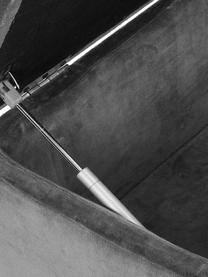 Panca contenitore imbottita in velluto Harper, Rivestimento: velluto Con 20.000 cicli , Velluto grigio, nero, Larg. 140 x Alt. 45 cm
