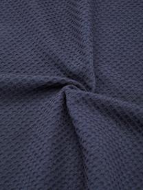 Narzuta z piki waflowej z bawełny Nordic, 100% bawełna, Ciemny niebieski, S 260 x D 280 cm (do łóżek o wymiarach od 200 x 200 cm)