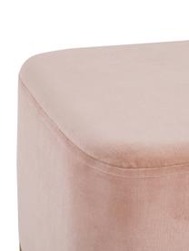 Panca imbottita in velluto rosa Harper, Rivestimento: velluto di cotone, Velluto rosa, dorato, Larg. 90 x Alt. 44 cm