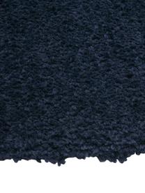 Alfombra de pelo largo Leighton, Parte superior: microfibra (100% poliéste, Reverso: 70% poliéster, 30% algodó, Azul oscuro, An 80 x L 150 cm (Tamaño XS)