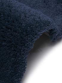 Alfombra de pelo largo Leighton, Parte superior: microfibra (100% poliéste, Reverso: 70% poliéster, 30% algodó, Azul oscuro, An 80 x L 150 cm (Tamaño XS)