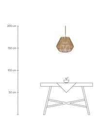 Suspension LED artisanale intensité variable Sisine, Brun clair, Ø 40 x haut. 31 cm