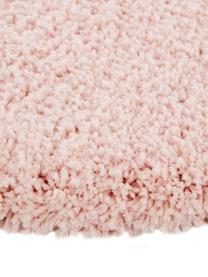 Pluizig hoogpolig vloerkleed Leighton in roze, Bovenzijde: microvezels (100% polyest, Onderzijde: 70% polyester, 30% katoen, Roze, B 80 x L 150 cm (maat XS)