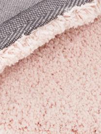 Pluizig hoogpolig vloerkleed Leighton in roze, Bovenzijde: microvezels (100% polyest, Onderzijde: 70% polyester, 30% katoen, Roze, B 80 x L 150 cm (maat XS)