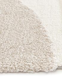 Alfombra corredor de pelo largo texturizada Jade, Parte superior: microfibra (100% poliéste, Beige, blanco crema, An 80 x L 200 cm