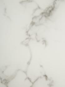 Tavolino da salotto con piano in vetro effetto marmo Antigua, Struttura: acciaio verniciato a polv, Bianco-grigio marmorizzato, bianco, Ø 80 x Alt. 45 cm