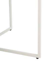 Tavolino da salotto con piano in vetro effetto marmo Antigua, Struttura: acciaio verniciato a polv, Bianco-grigio marmorizzato, bianco, Ø 80 x Alt. 45 cm