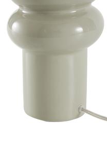 Lámpara de mesa grande de cerámica Christine, Pantalla: tela, Cable: plástico, Beige, gris, Ø 28 x Al 53 cm