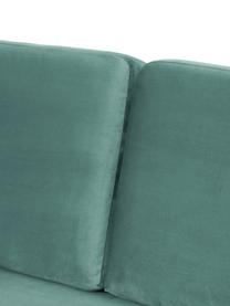 Canapé 3 places en velours et pieds en métal Fluente, Velours vert clair, larg. 196 x prof. 85 cm