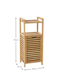 Kosz na pranie z półką Kit, Stelaż: drewno bambusowe z certyf, Jasne drewno naturalne, S 40 x W 95 cm