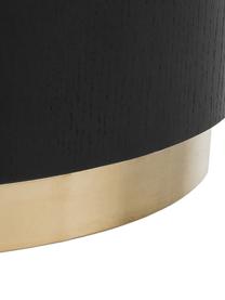 Ronde XL-salontafel Clarice in zwart, Frame: MDF met eikenhoutfineer, Voet: gecoat metaal, Zwart, goudkleurig, Ø 90 x H 35 cm