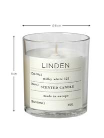 Bougie parfumée Linden (fleurs de tilleul), Cire naturelle de soja, verre, Fleurs de tilleul, Ø 8 x haut. 8 cm