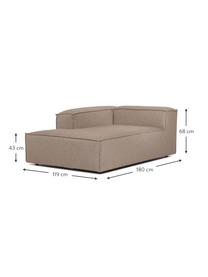 Diván modular Lennon, Tapizado: 100% poliéster Alta resis, Estructura: madera de pino maciza, ma, Patas: plástico, Tejido marrón, An 119 x F 180 cm, chaise longue izquierda