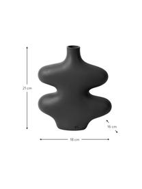 Jarrón con forma orgánica Organic Curves, Poliresina, Negro, An 18 x Al 21 cm