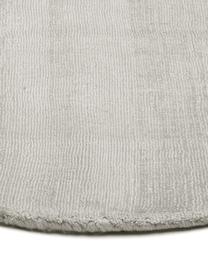Tappeto rotondo in viscosa color grigio chiaro-beige tessuto a mano Jane, Retro: 100% cotone, Grigio chiaro-beige, Ø 200 cm (taglia L)
