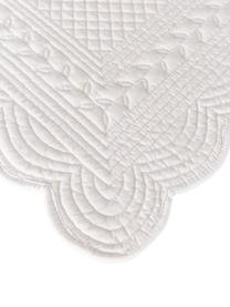 Baumwoll-Tischsets Boutis in Weiß, 2 Stück, 100% Baumwolle, Weiß, B 34 x L 48 cm